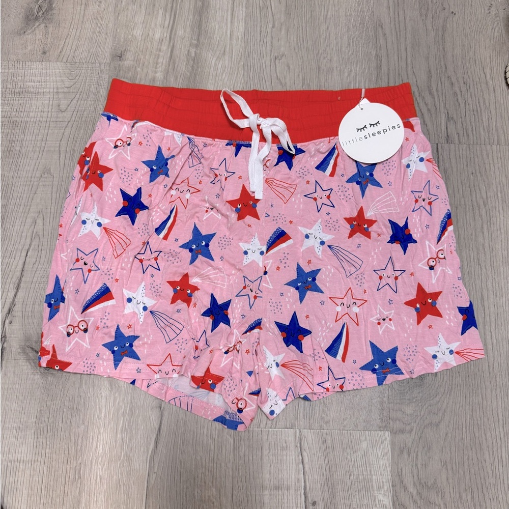 Little Sleepies Pink Stars & Stripes Women’s Shorts Large